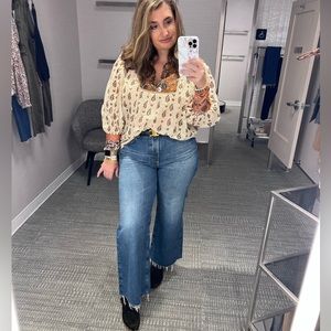 Farm rio ainika floral print popover blouse